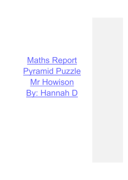 Maths Report Pyramid Puzzle