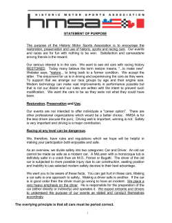 STATEMENT OF PURPOSE The purpose of the Historic Motor