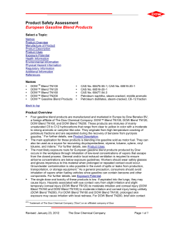 DOW&trade; European Gasoline Blend Products