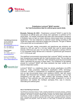 Polyethylene Lumicene&reg; M3427 awarded the Total Ecosolutions
