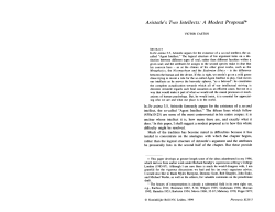 Aristotle`s Two Intellects: A Modest Proposal