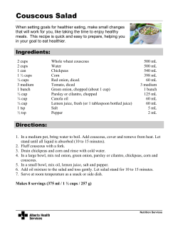 Couscous Salad - Alberta Health Services