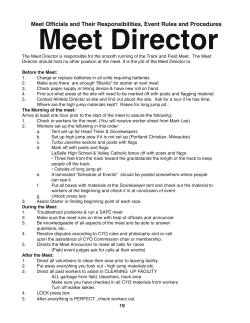 Meet Officials and Their Responsibilities, Event Rules and Procedures