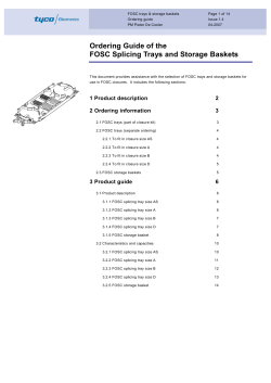 Ordering guide FOSC trays