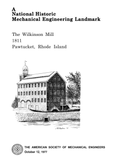 A National Historic Mechanical Engineering Landmark