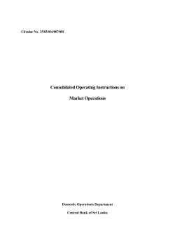 Consolidated Operating Instructions on Market Operations
