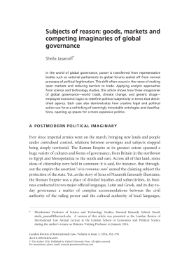 Subjects of reason: goods, markets and