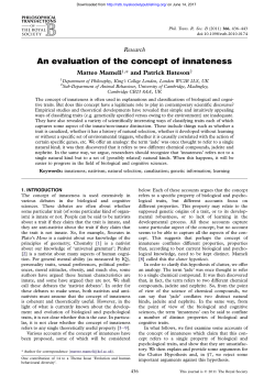 An evaluation of the concept of innateness