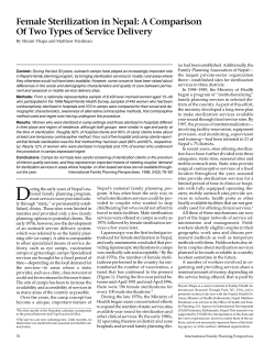 Female Sterilization in Nepal: A Comparison Of Two Types of