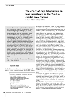 The effect of clay dehydration on land subsidence in the Yun