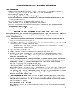 Instructions for Making Jerky from Whole Muscle and Ground Meat