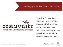 516 - 294 Portage Ave Winnipeg, MB R3C 0B9 Phone #: (204) 989
