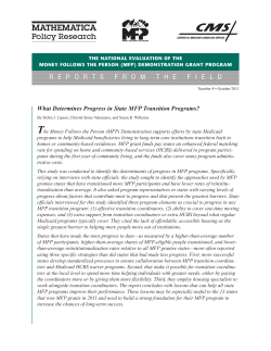 What Determines Progress in State MFP Transition Programs?