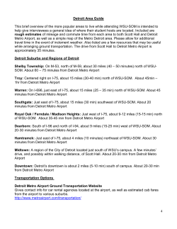 4 Detroit Area Guide This brief overview of the more popular areas