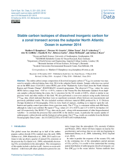 Stable carbon isotopes of dissolved inorganic carbon for a zonal