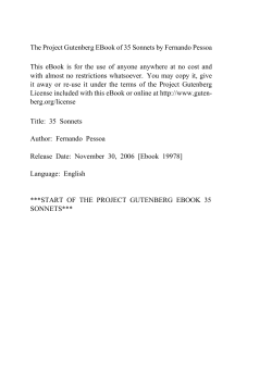 35 Sonnets - Project Gutenberg
