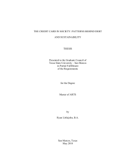 the credit card in society: patterns behind debt and sustainability