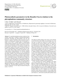 Photosynthetic parameters in the Beaufort Sea in