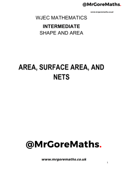 area, surface area, and nets