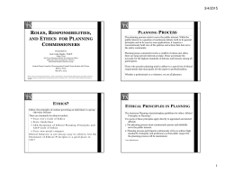 roles, responsibilities, and ethics for planning commissioners