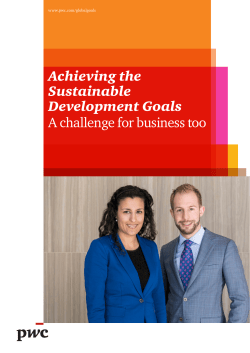 Achieving the Sustainable Development Goals A challenge for