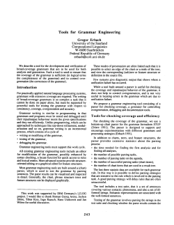 Tools for Grammar Engineering