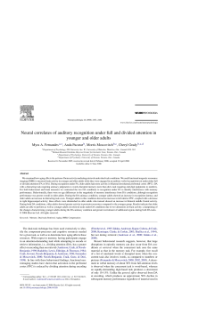 Neural correlates of auditory recognition under full and divided