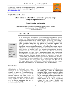 Plant extract as natural food preservative against spoilage fungi from