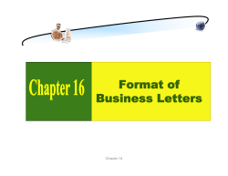 Format of Business Letters - E
