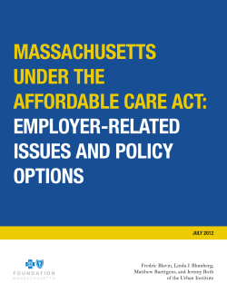 Massachusetts under the Affordable Care Act