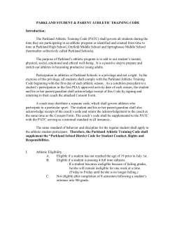 parkland athletic code - Parkland School District