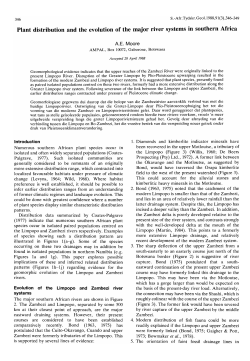 Plant distribution and the evolution of the major river systems in
