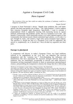 Against a European Civil Code