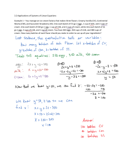 Applications of Systems of Linear Equations