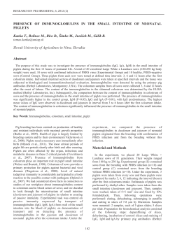PRESENCE OF IMMUNOGLOBULINS IN THE SMALL INTESTINE