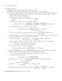 Gravimetric Analysis Notes