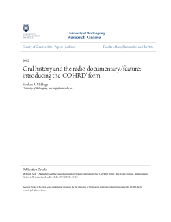 Oral history and the radio documentary/feature