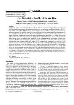 Cardiotoxicity Profile of Snake Bite