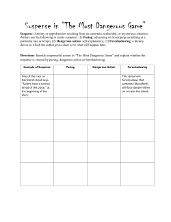 Suspense in &ldquo;The Most Dangerous Game&rdquo;