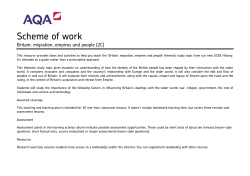 GCSE History Scheme of work Shaping the nation Section B