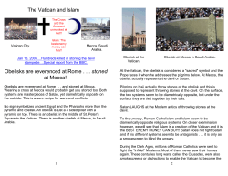 The Vatican and Islam Obelisks are reverenced at Rome . . . stoned