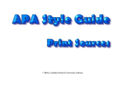 APA STYLE: Reference List