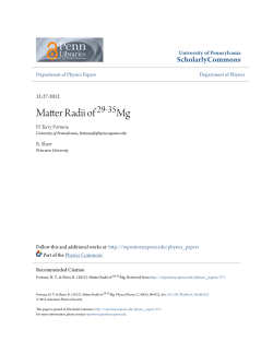 Matter Radii of 29-35 Mg - ScholarlyCommons