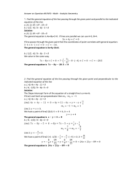 Answer on Question #57670 - Math - Analytic Geometry 1. Find the