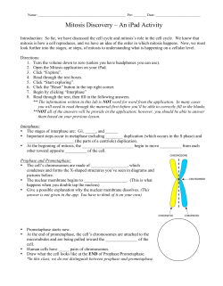 Mitosis iPad Activity - Hamilton Local Schools