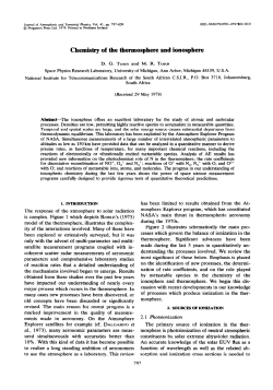 Chemistry of the thermosphere and ionosphere