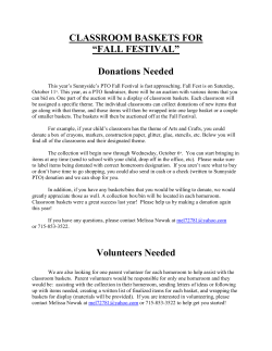 CLASSROOM BASKETS FOR &ldquo;FALL FESTIVAL&rdquo; Donations Needed