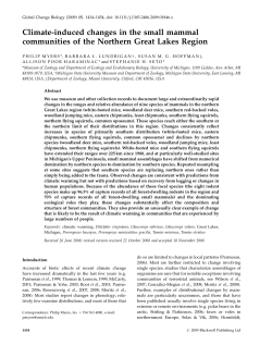 Climate-induced changes in the small mammal communities of the