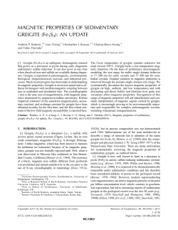 MAGNETIC PROPERTIES OF SEDIMENTARY GREIGITE (Fe3S4