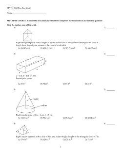 MATH 3162 Pre Test Unit 3